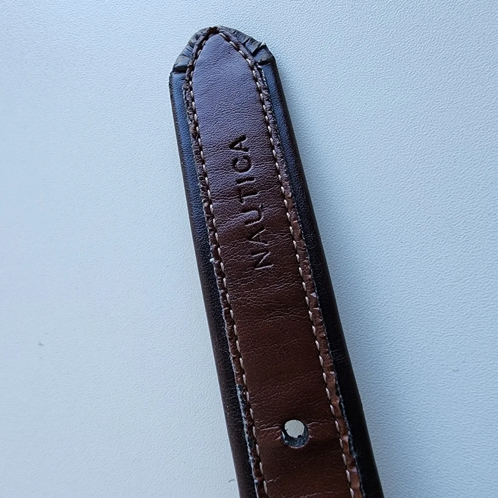 Nautica Boys Classic Clean Minimalist Leather Kids Belt Dark Brown 24/ 30